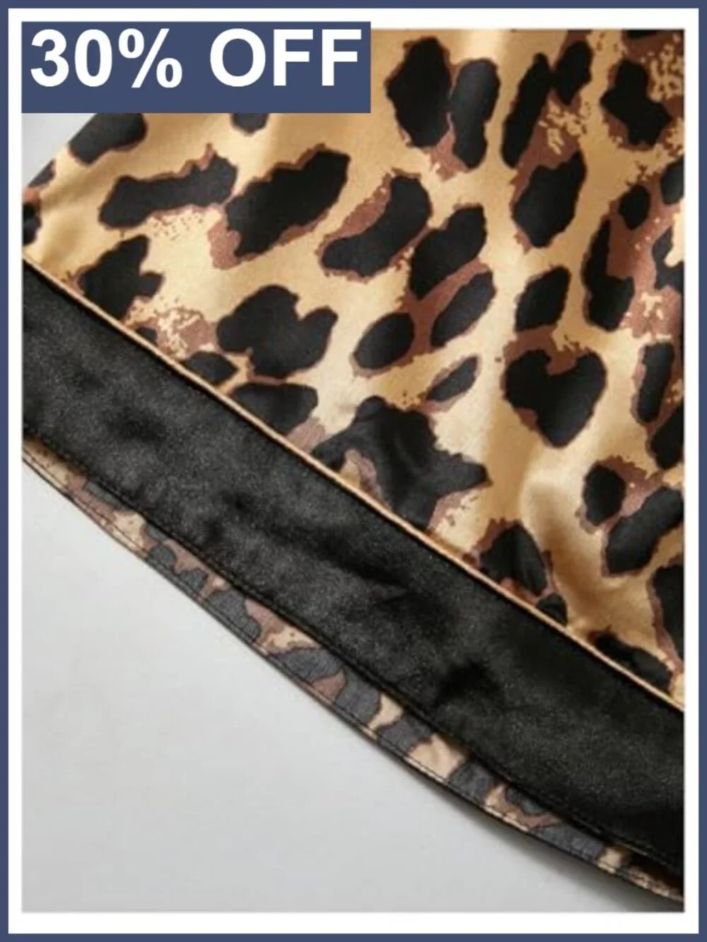 Men's 2 Piece Leopard Print Satin Pajama Set Short Sleeve Button Down Lounge